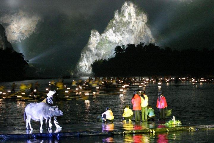 Liusanjie Light Show with English speaking private driver from Yangshuo hotel