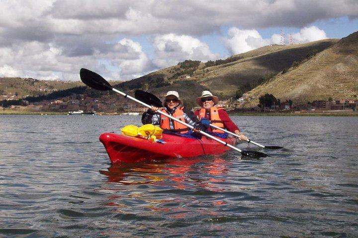 Kayaking to Uros Floating Islands Lake Titicaca