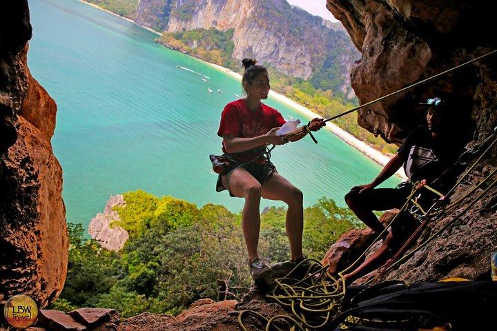 Beginner's Full Day Rock Climbing and Caving Tours at Railay Beach in Krabi