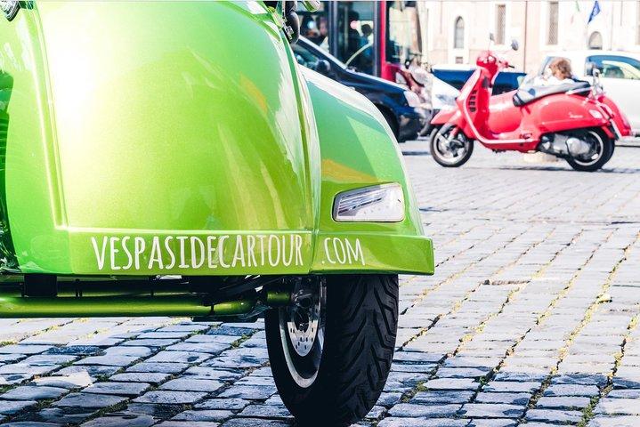 Rome Morning Vespa Sidecar Tour in Rome with Cappuccino