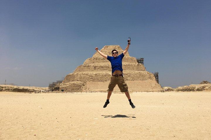 Layover tour to Giza Pyramids Sphinx Memphis City and Saqqara Pyramid
