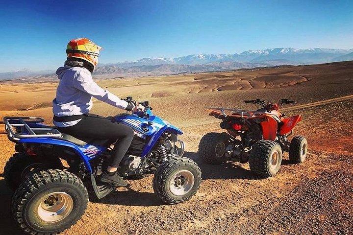Marrakech quad biking tour in palm grove desert of marrakech
