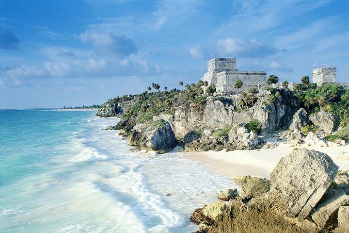 Private Tour Pyramids Tulum and Coba with Night Show in the Park Xcaret