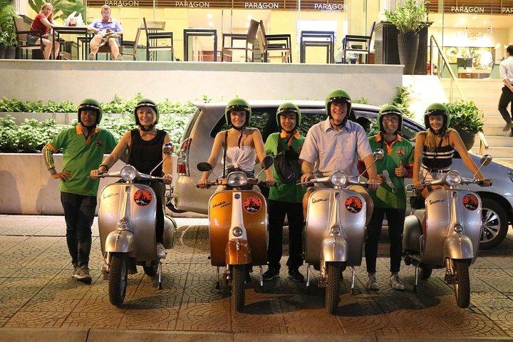 Saigon After Dark Vespa Street Food Tour + Live Music 4 hours