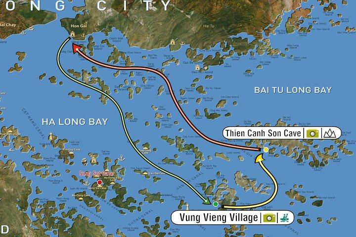 2 Days 1 Night on Swan Cruises visiting Bai Tu Long bay Thien Canh Son cave