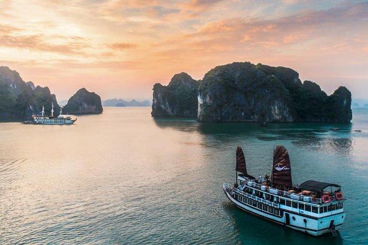 2 Days 1 Night on Swan Cruises visiting Bai Tu Long bay Thien Canh Son cave