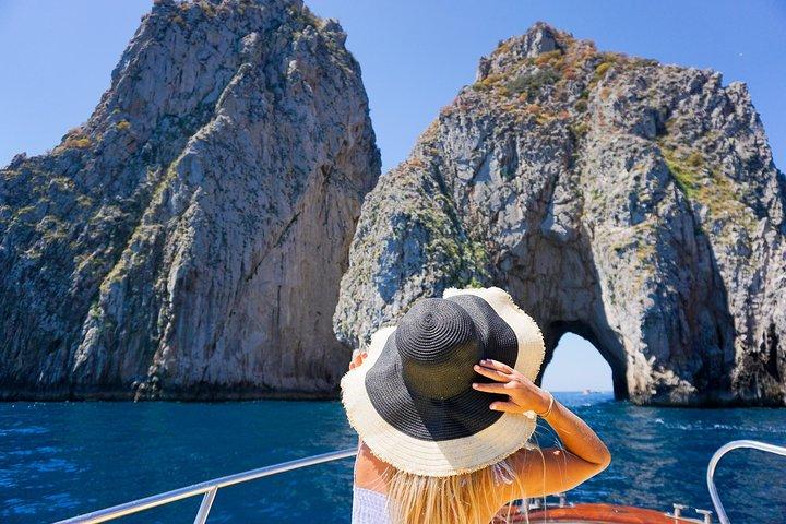 Small Group Boat Tour Capri & Blue Grotto with Swimming Stops