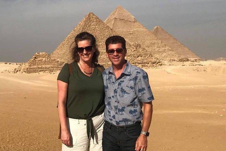 Giza pyramids, Egyptian museum and local bazaars from Cairo airport