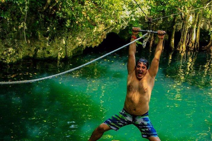 3 adrenaline activities Atvs Zipline and a swim experience in a cenote
