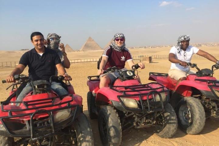 Desert Safari by Quad Bike Around Pyramids enjoying Sunset or Sunrise