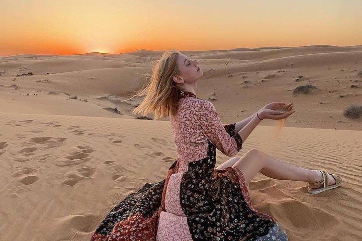 Arabian Desert Safari with BBQ Dinner Camel Ride, Sand Boarding