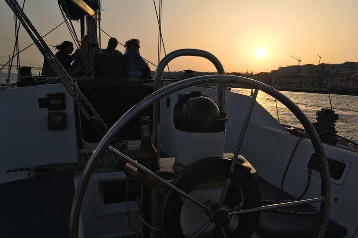 Lisbon Sunset Sensations on a Private Sailing Boat with wine&snacks