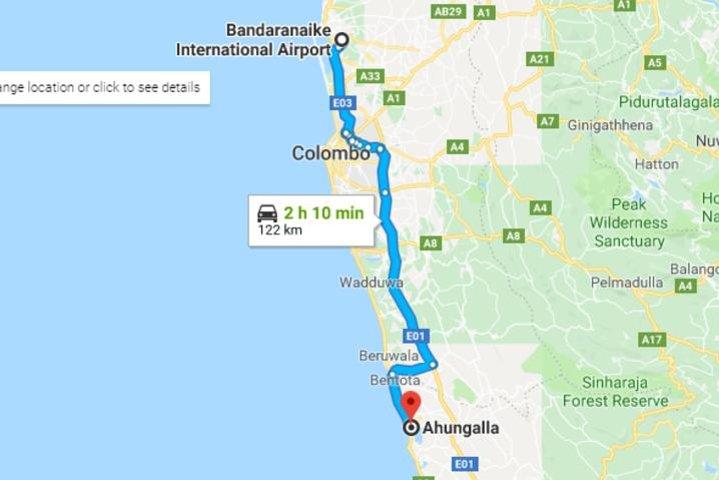 Private Taxi from Sri Lanka Airport (BIA-CMB) to Ahungalla Hotels