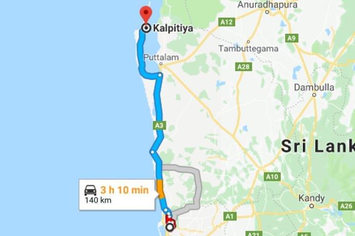 Private Taxi from Sri Lanka Airport (BIA-CMB) to Kalpitiya Hotels