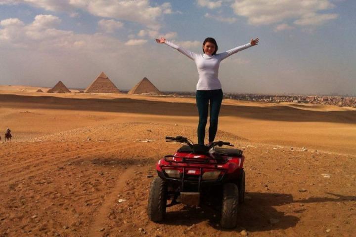Desert Safari by Quad Bike Around Pyramids enjoying Sunset or Sunrise