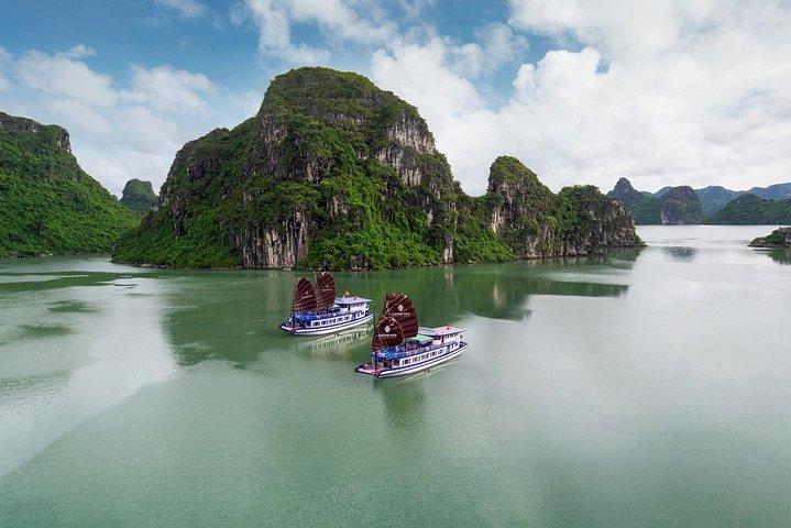 Halong Full Day on charming cruise kayaking Luon cave depart Hanoi Old Quarter