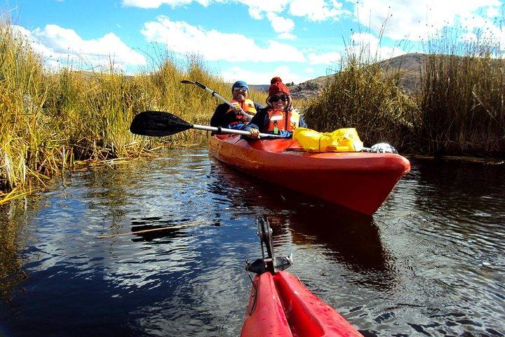 Kayaking to Uros Floating Islands Lake Titicaca