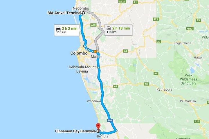 Private Taxi from Sri Lanka Airport (CMB-BIA) to Cinnamon Bey Beruwala