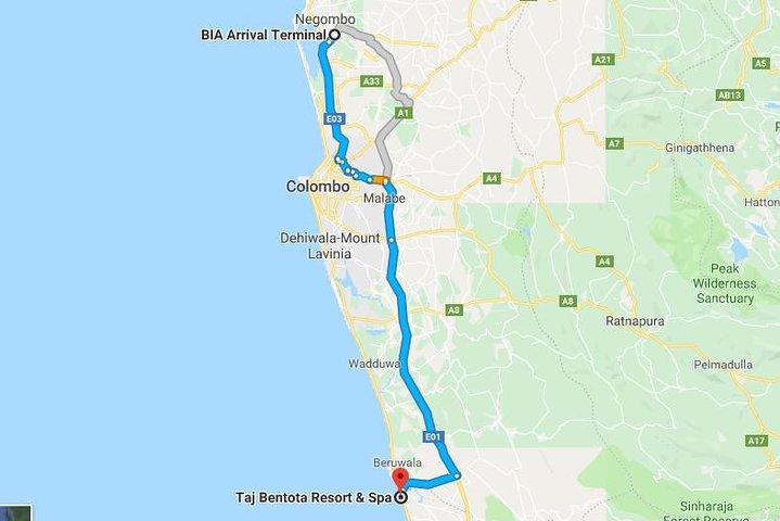 Private Taxi from Sri Lanka Airport (CMB-BIA) to Taj Bentota Resort & Spa