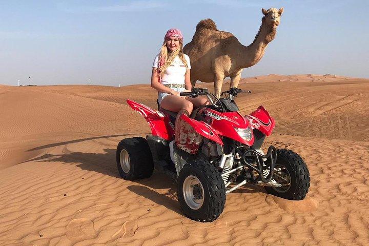 Dubai Red Dunes Desert Safari,ATV Quad Bike Camel Ride&BBQ Dinner