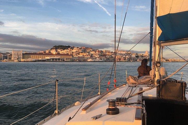 Lisbon Sunset Sensations on a Private Sailing Boat with wine&snacks