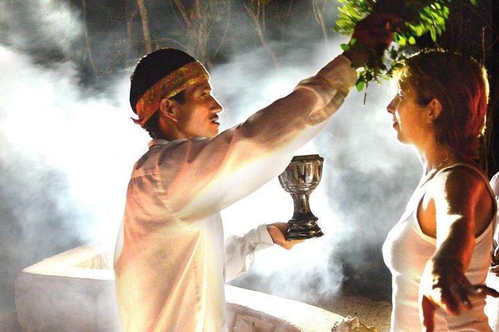 Maya Temazcal Night Ceremony from Cancun with Cenote Swim and Dinner