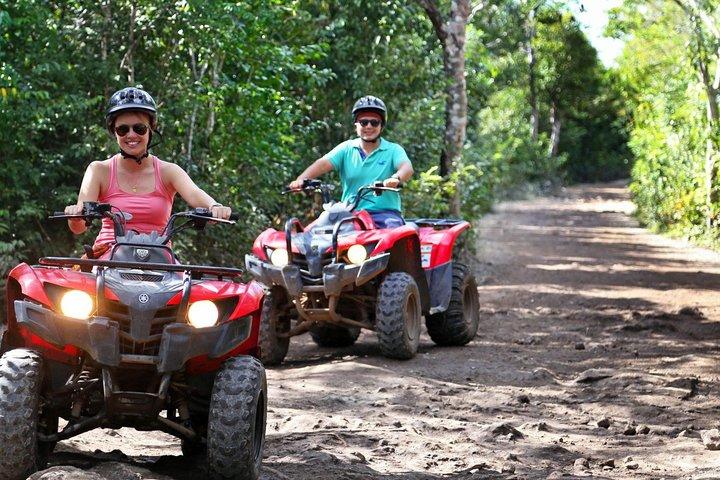 Discover the Adrenaline with Atvs ziplines single and a real Mayan cenote