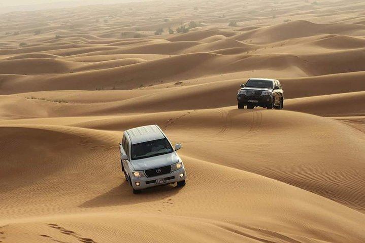 Desert Safari : free Sandboarding, Camel Riding,BBQ Dinner + Live activities
