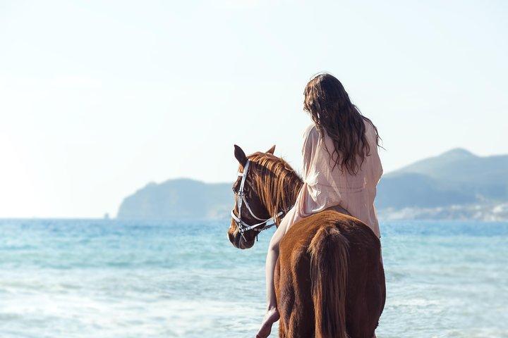 Santorini Horse Riding to Black Sandy Beach
