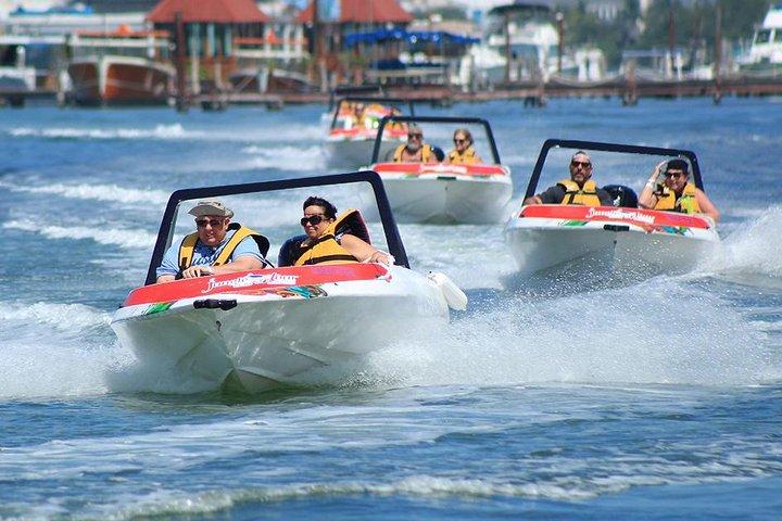 Jungle Tour In Cancun, drive a speedboat through the lagoon with your companion