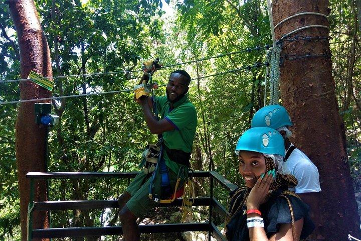 Jamaica Zipline and Horseback Ride n Swim Adventure Tour from Runaway Bay