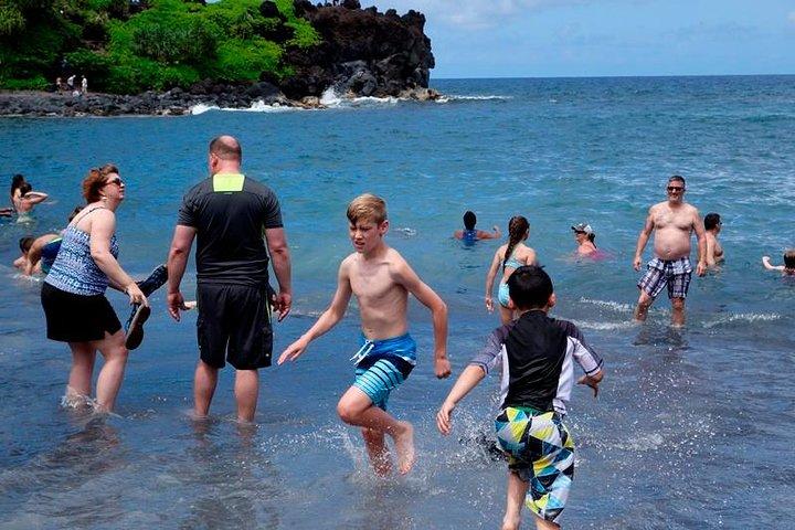 Road to Hana in Mercedes Van: Waterfalls and Black Sand Beach