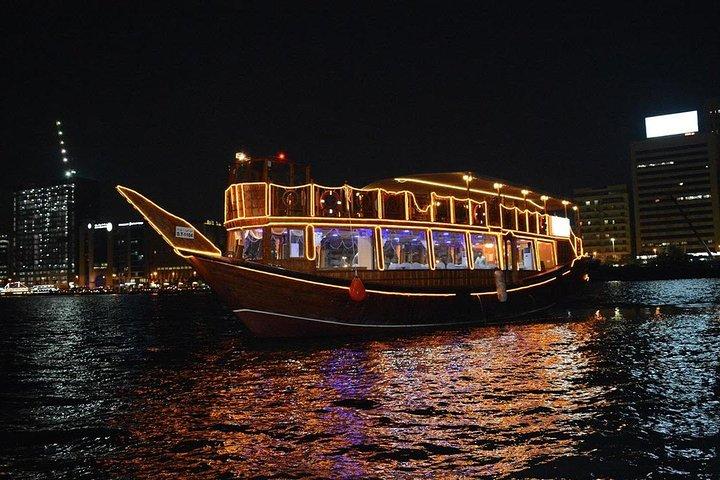 Dubai Marina Dhow Dinner Cruise with Transfers by Lexus ES 350 Or Mercedes Viano