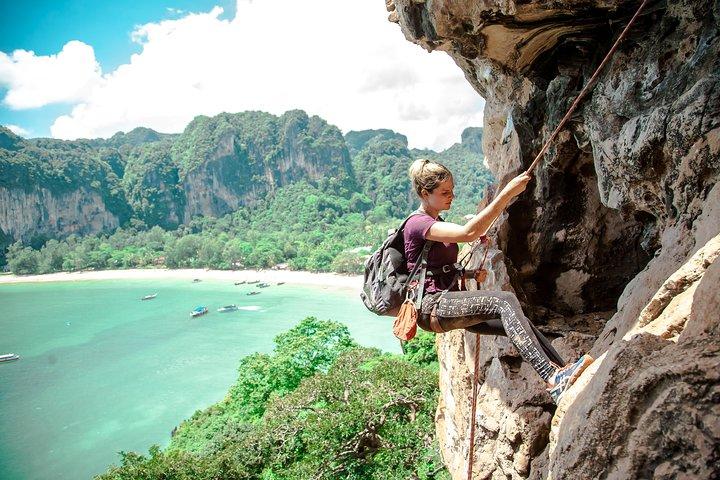 Beginner's Full Day Rock Climbing and Caving Tours at Railay Beach in Krabi