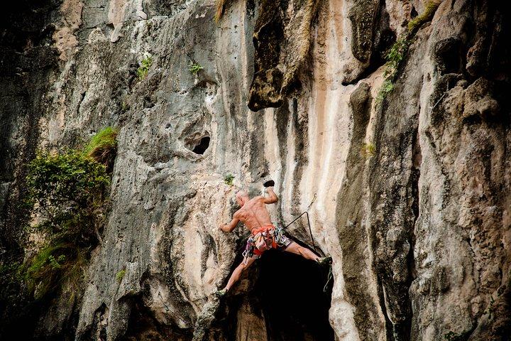 Beginner's Full Day Rock Climbing and Caving Tours at Railay Beach in Krabi