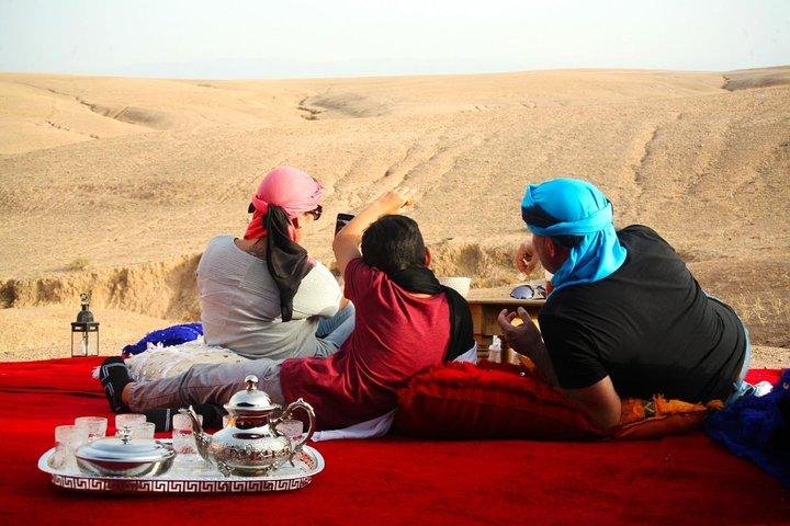Camel ride and magical dinner in Agafay desert