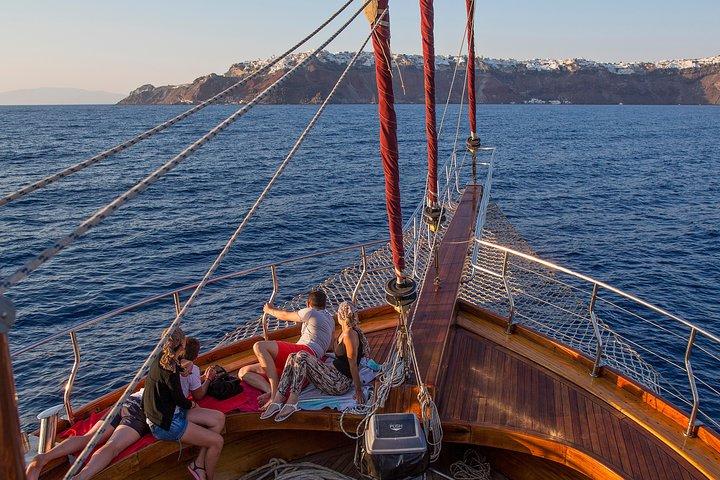 Santorini Caldera Sunset Sailing Cruise with Dinner and Wine
