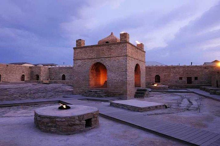 Gobustan, Mud Volcano, Burning Mountain and Fire Temple Tour