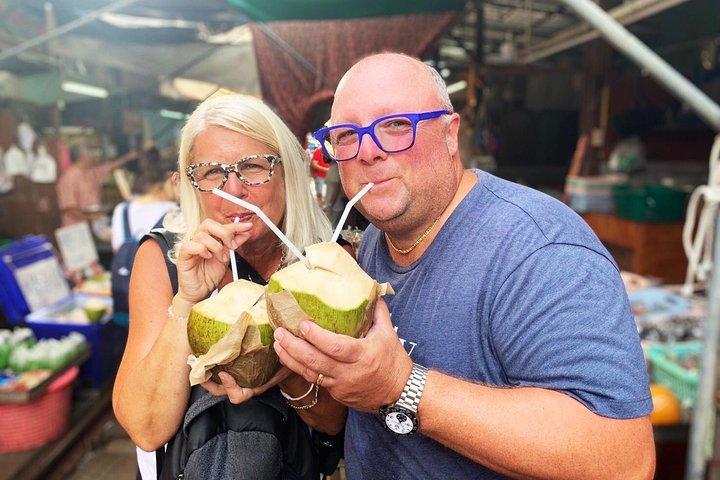 Floating & Railway Market and Coconut Farm Tour [Optional Luxury]