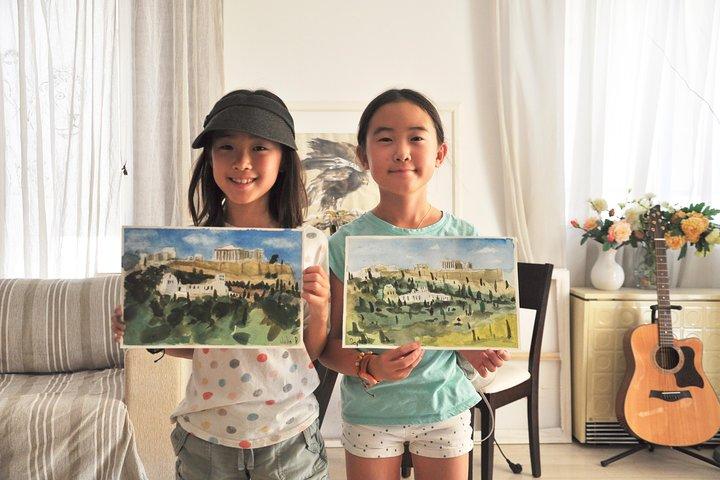 Athens: Watercolor Acropolis Painting Workshop with Local Artist