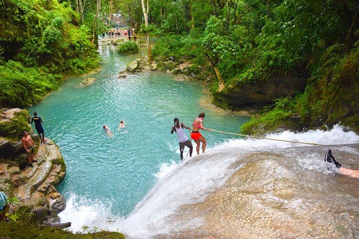Blue Hole Falls & White River Tubing from Falmouth Jamaica