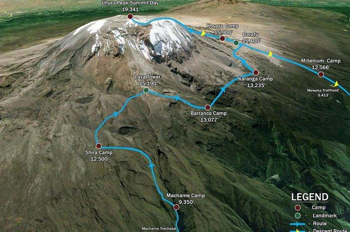 KILIMANJARO MACHAME ROUTE, (Climb 7days)