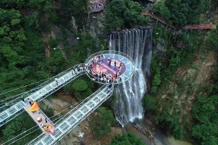 Gulong Gorge Glass Skywalk Bridge and waterfall View Private Tour