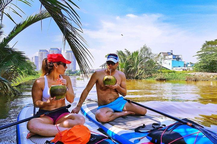 Paddling to explore the historic Vietnam War Rach Chiec jungle,