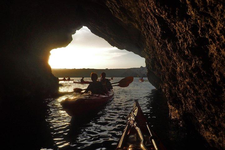 Santorini Guided Sea Kayaking with Light Lunch and Pick-up Option