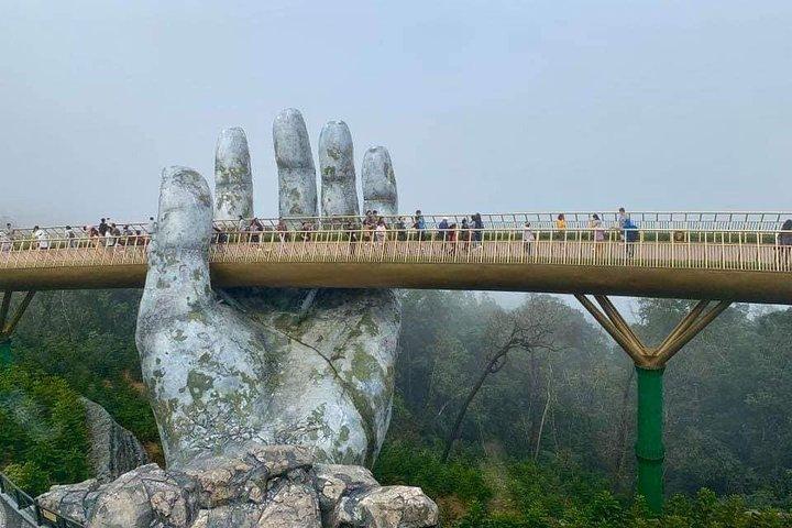 Guided Fullday Tour :Golden Bridge,Dragon Bridge,Marble Mountain,Monkey Mountain