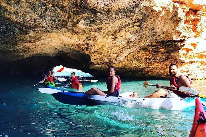 Kayak & Snorkeling in crystal waters, sea caves, Ibiza, Spain