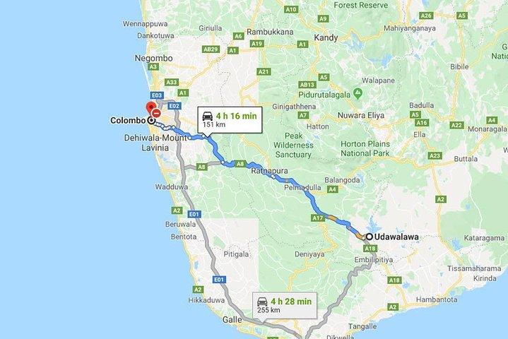 Udawalawe City to Colombo City Private Transfer