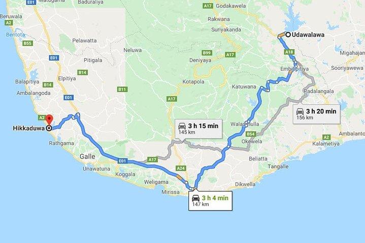 Udawalawe City to Hikkaduwa City Private Transfer