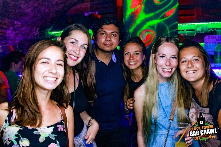 Clock Tower Bar Crawl ending at Prague's biggest rooftop CLUB